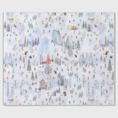 Bequemes Bergskidorf Geschenkpapier (Flach)