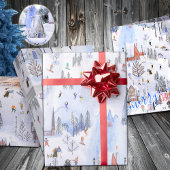 Bequemes Bergskidorf Geschenkpapier Set