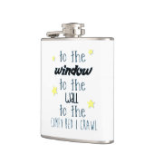 Bequemes Bett, lustiges Schlafenzitat Flachmann (Links)