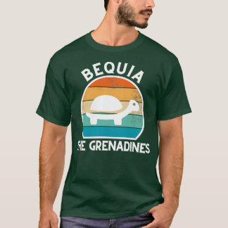 Bequia Die Grenadinen Retro Sonnenuntergang mit Sc T-Shirt
