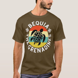 Bequia Die Grenadinen Retro Sonnenuntergang mit Sc T-Shirt