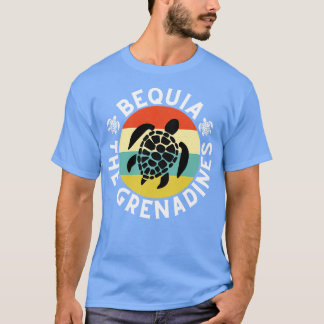Bequia Die Grenadinen Retro Sonnenuntergang mit Sc T-Shirt