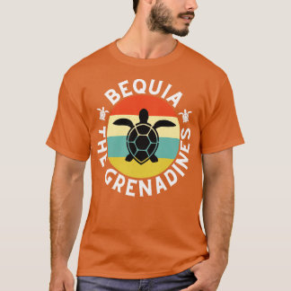 Bequia Die Grenadinen Retro Sonnenuntergang mit Sc T-Shirt