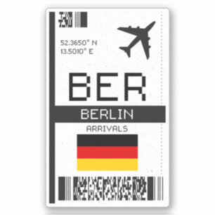 BER Berlin Boarding Pass - Deutschland Reisen Aufkleber
