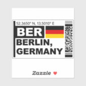 BER Berlin Boarding Pass - Germany Travel Aufkleber (Blatt)