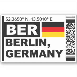 BER Berlin Bordkarte - Deutschland Reise Aufkleber