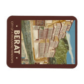 Berat Albanien Illustration Travel Art Vintag Magnet (Horizontal)