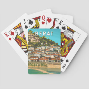 Berat Albanien Reise Kunst Vintage Spielkarten