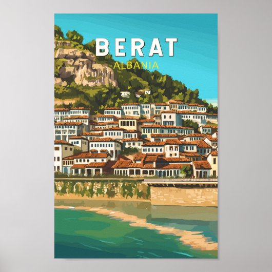 Berat Albanien Reisen Art Vintag Poster (Vorne)