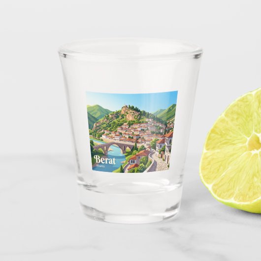 Berat, Albanien Schnapsglas (Vorderseite)