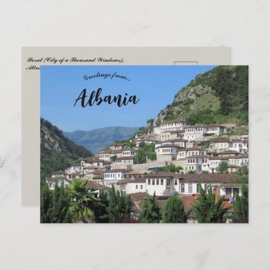 Berat City of a Thousand Windows Albania Postkarte (Vorne/Hinten)