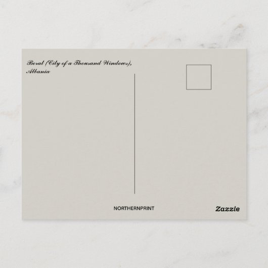 Berat City of a Thousand Windows Albania Postkarte (Rückseite)