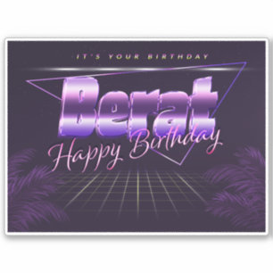Berat Name Vorname lila retro Sticker Geburtstag