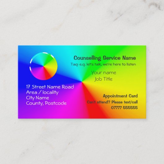 Beratende Dienste Ernennung von Erinnerungen Terminkarte (Vorderseite)