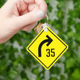 Beratende Kurve 35 MPH Schlüsselanhänger