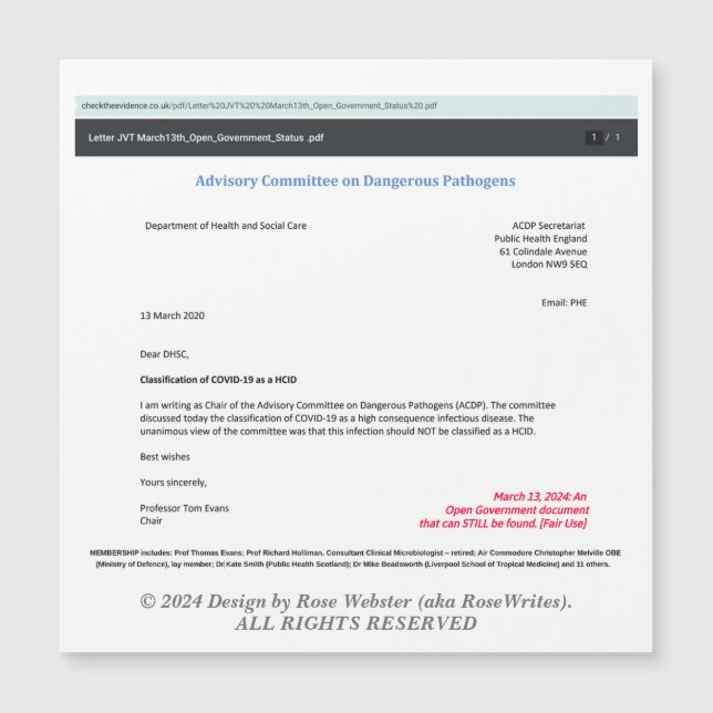 Beratender Ausschuss von RoseWrites Magnetic Card Magnetkarte (Vorderseite)