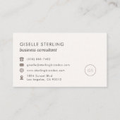 Berater Blush Pink Beige Minimalistisch Luxus Visitenkarte (Rückseite)