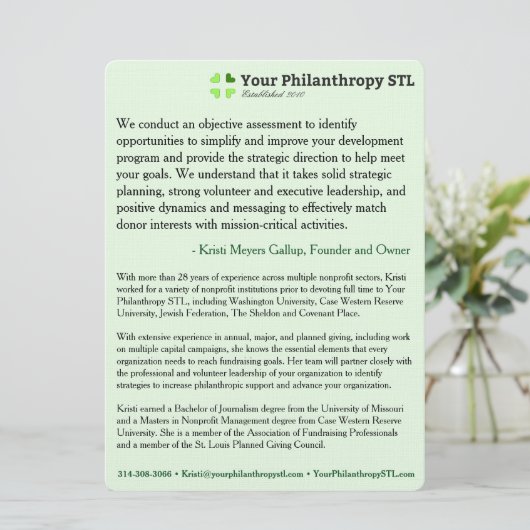 Berater-Broschüre 4 Einladung (Stehend Vorderseite)