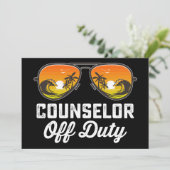 Berater der Sonnenbrille Letzten Schultag Einladung (Stehend Vorderseite)