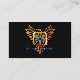 Berater, Flammenrahmen und Phoenix, schwarz Visitenkarte