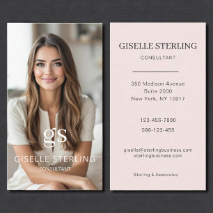 Berater Foto Blush Pink Beruflich Visitenkarte