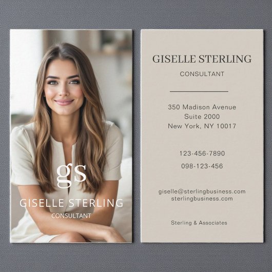 Berater Foto Taupe Beige Beruflich Visitenkarte