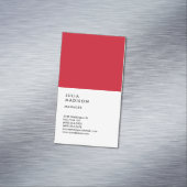 Berater für den vertikalen Red White Trendmanager Magnetische Visitenkarte (Beispiel)