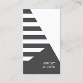 Berater für moderne graue weiß geometrische Streif Visitenkarte (Vorderseite)