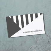 Berater für moderne graue weiß geometrische Streif Visitenkarte