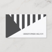 Berater für moderne graue weiß geometrische Streif Visitenkarte (Vorderseite)