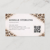 Berater Gepard Leopard Print QR Code Visitenkarte (Rückseite)