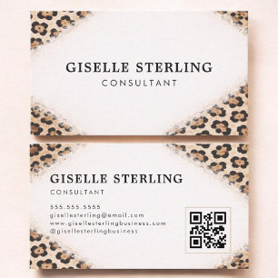 Berater Gepard Leopard Print QR Code Visitenkarte