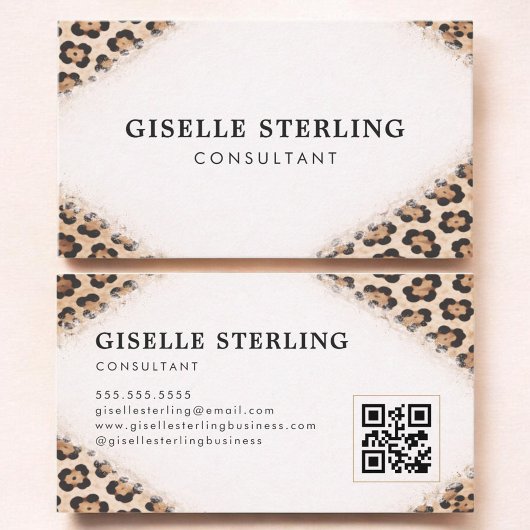 Berater Gepard Leopard Print QR Code Visitenkarte