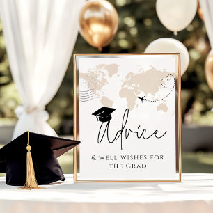 Berater & Geschenke Weltkarte Graduierungsparty Poster