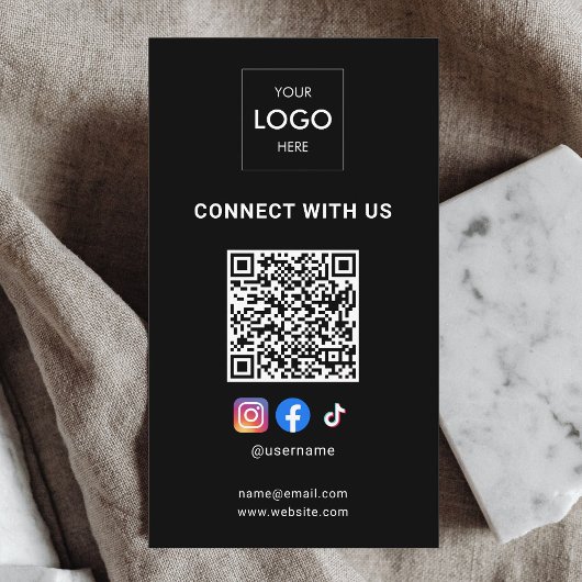 Berater-Logo Modern Schwarz QR-Code Visitenkarte