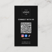 Berater-Logo Modern Schwarz QR-Code Visitenkarte (Vorderseite)