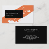 Berater Modern Orange Diagonale Black Rectangle Visitenkarte (Vorne/Hinten)