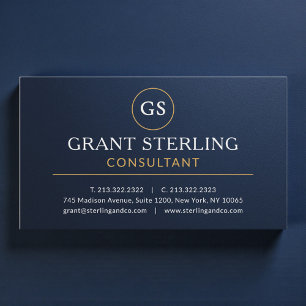 Berater Navy Blau Gold Luxus Metallisch Visitenkarte