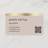 Berater Neutral Gold QR-Code Visitenkarte (Rückseite)