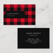 Berater Profi geometrischer Büffel-kariertes Rot Visitenkarte (Vorne/Hinten)