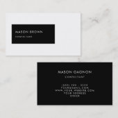 Berater Profi Modern Black Rectangle Visitenkarte (Vorne/Hinten)