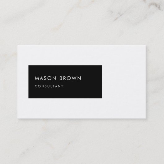 Berater Profi Modern Black Rectangle Visitenkarte (Vorderseite)