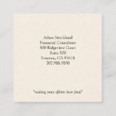 Berater Quadratische Visitenkarte (Rückseite)