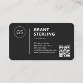 Berater Schwarz Logo QR Code Professional Visitenkarte (Vorderseite)