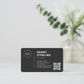 Berater Schwarz Logo QR Code Professional Visitenkarte (Stehend Vorderseite)