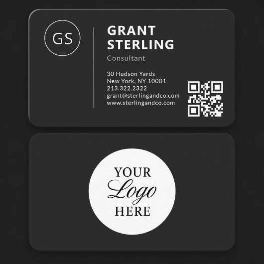 Berater Schwarz Logo QR Code Professional Visitenkarte