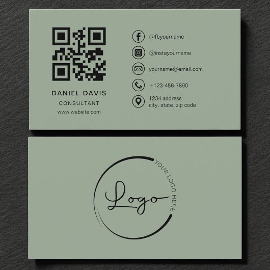 Berater Smaragdgrün Logo QR Code  Visitenkarte
