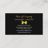 Berater Trendy Giraffe Print Golden Yellow Bow Visitenkarte (Rückseite)