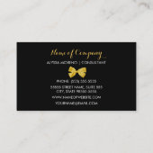 Berater Trendy Giraffe Print Golden Yellow Bow Visitenkarte (Rückseite)