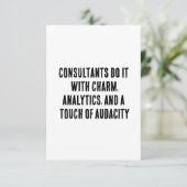 Berater tun es mit Charme, Analytik und einem Dankeskarte (Stehend Vorderseite)